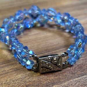 Blue Faceted Crystal Bracelet